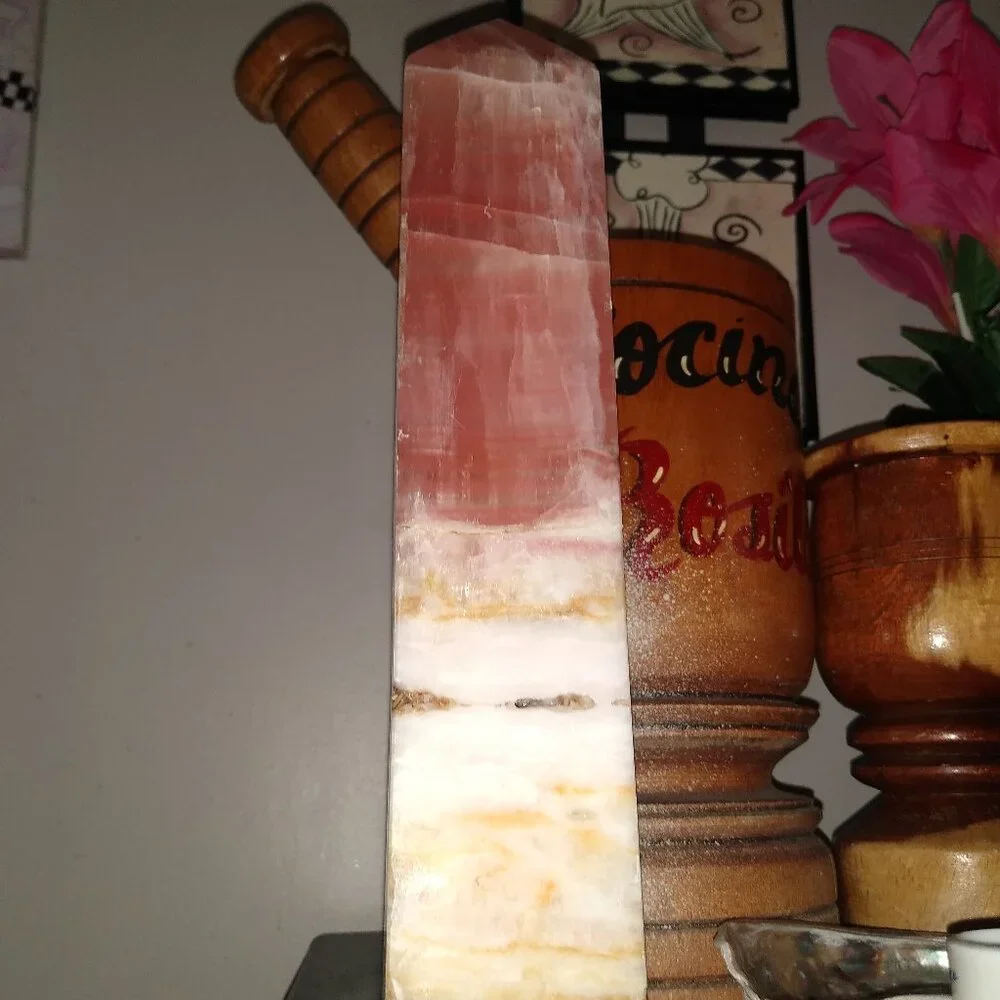 11in Rose Calcite Tower - Picture 2 of 4